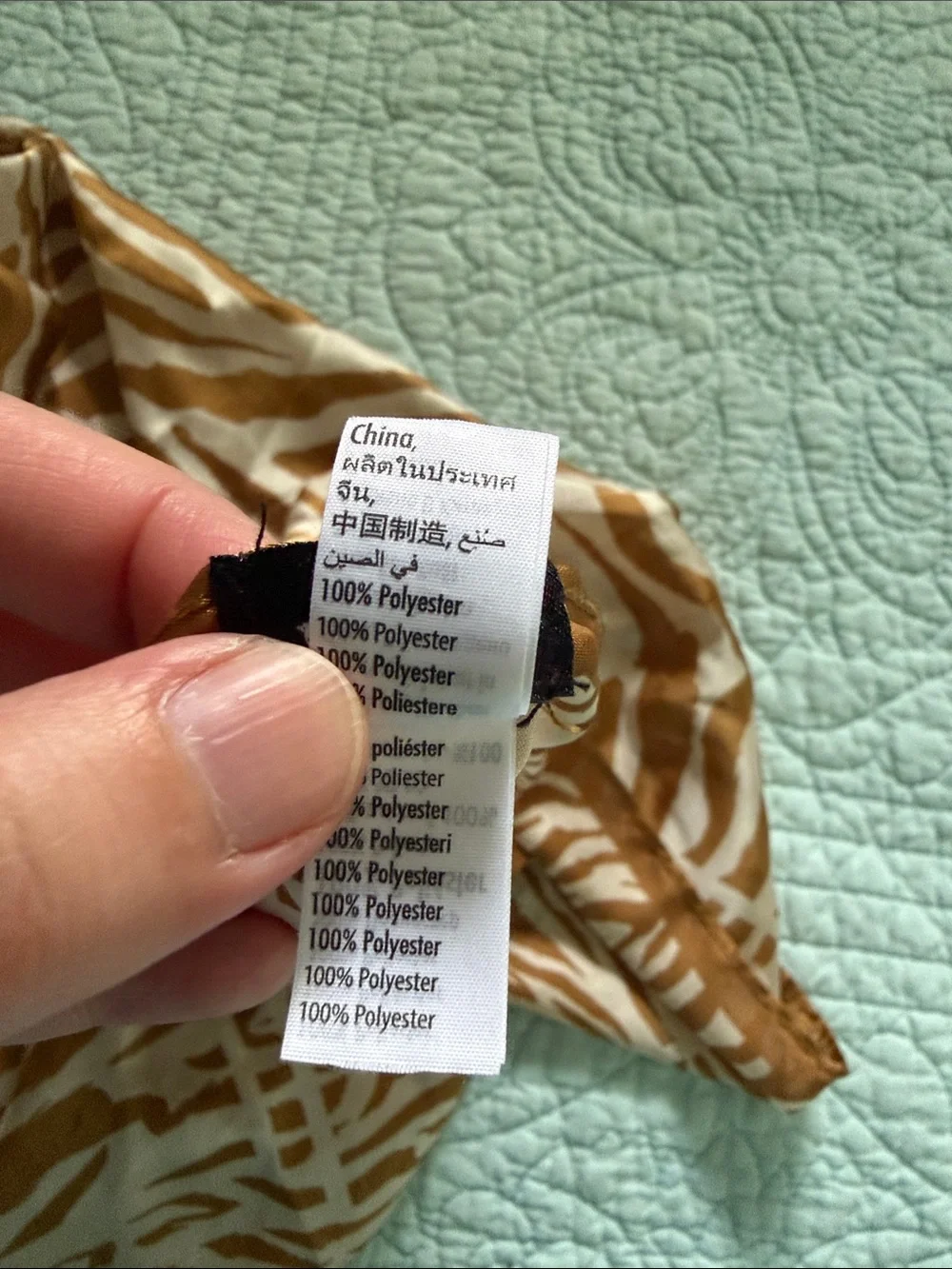 Women’s Tan & Cream Zebra-Print Scarf Wrap